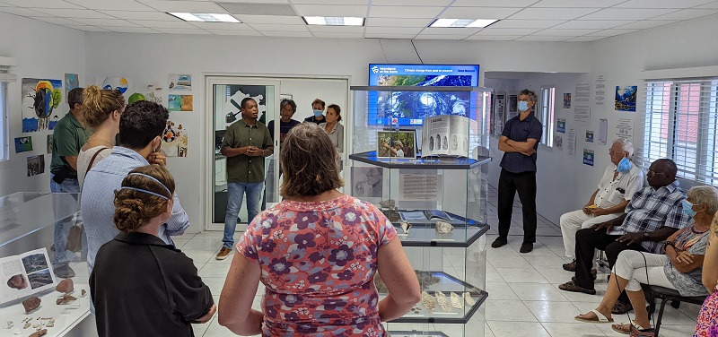 Island Council Member Vito Charles welcomes the attendants to the Saba Heritage Center. Peter Johnson.