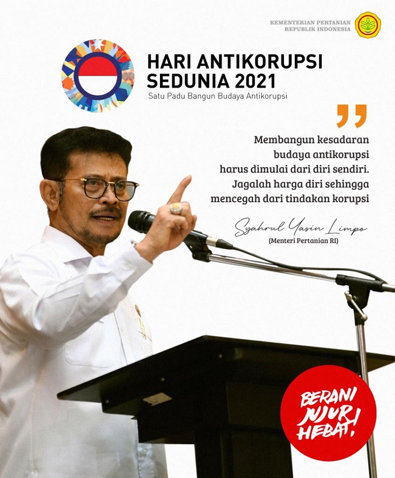 Syahrul Yasin Limpo - Membangun kesadaran budaya antikorupsi harus dimulari dari diri sendiri